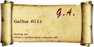 Galba Aliz névjegykártya